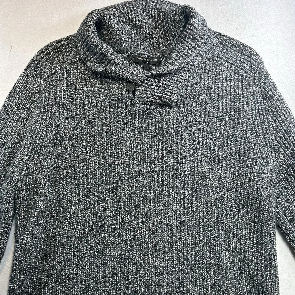 Women's Banana Republic Wool Blend Cowl Neck Pullover Sweater Navy Blue Size L